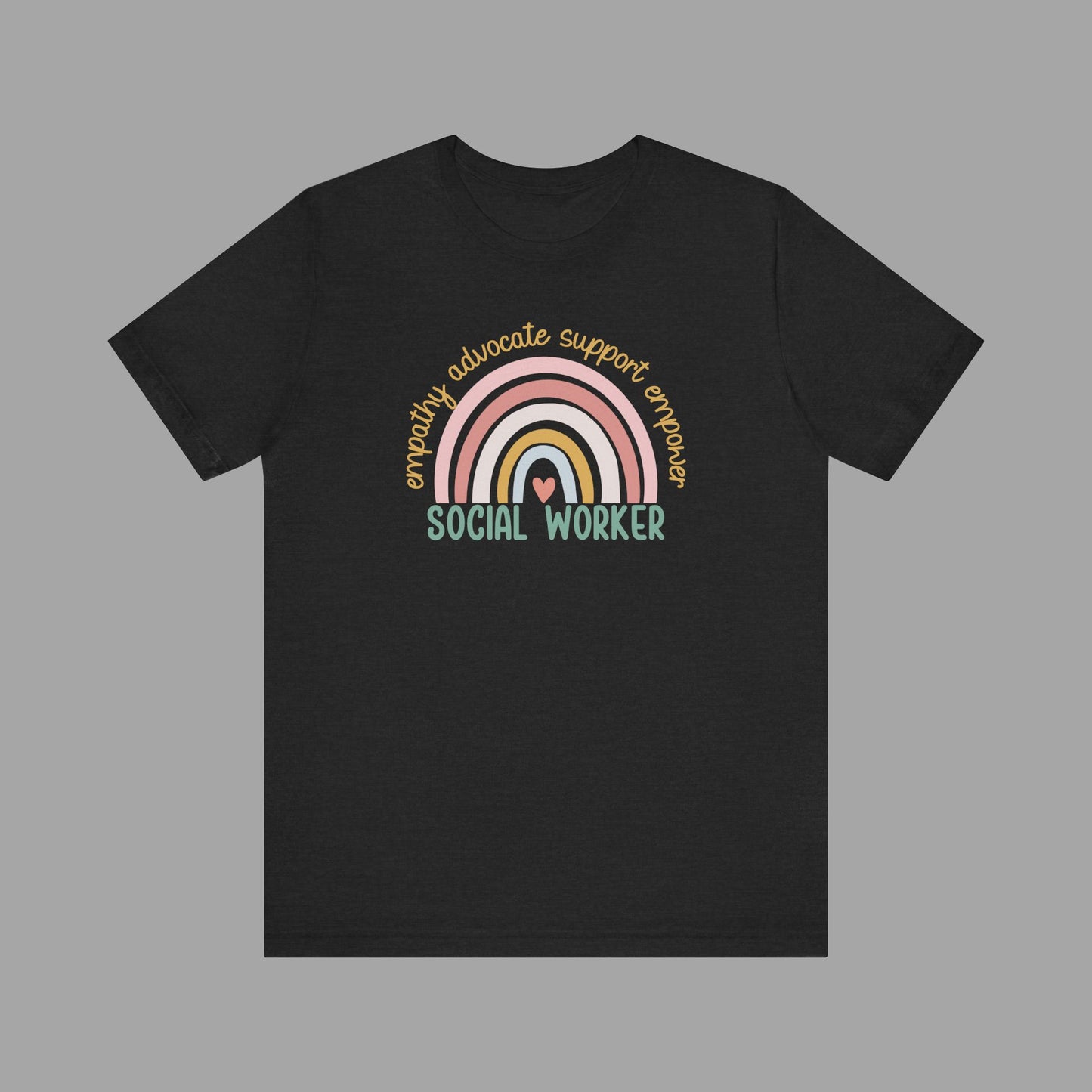 Rainbow Social Worker - Unisex Short Sleeve Tee - Mental Health Wear TN