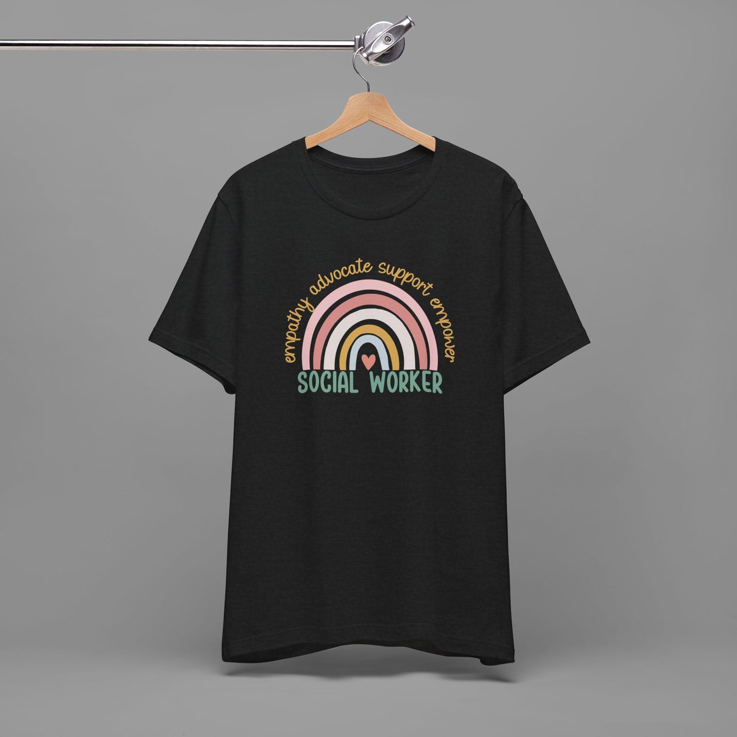 Rainbow Social Worker - Unisex Short Sleeve Tee - Mental Health Wear TN