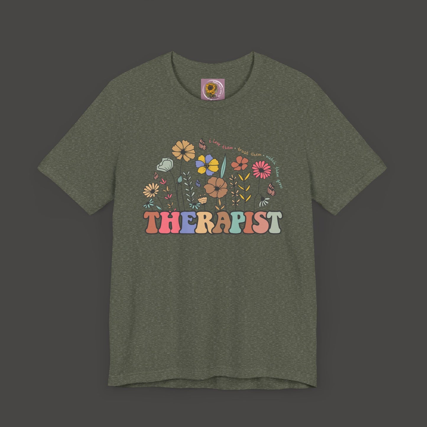 Vintage Therapist Wildflower Tee - Mental Health Wear TN