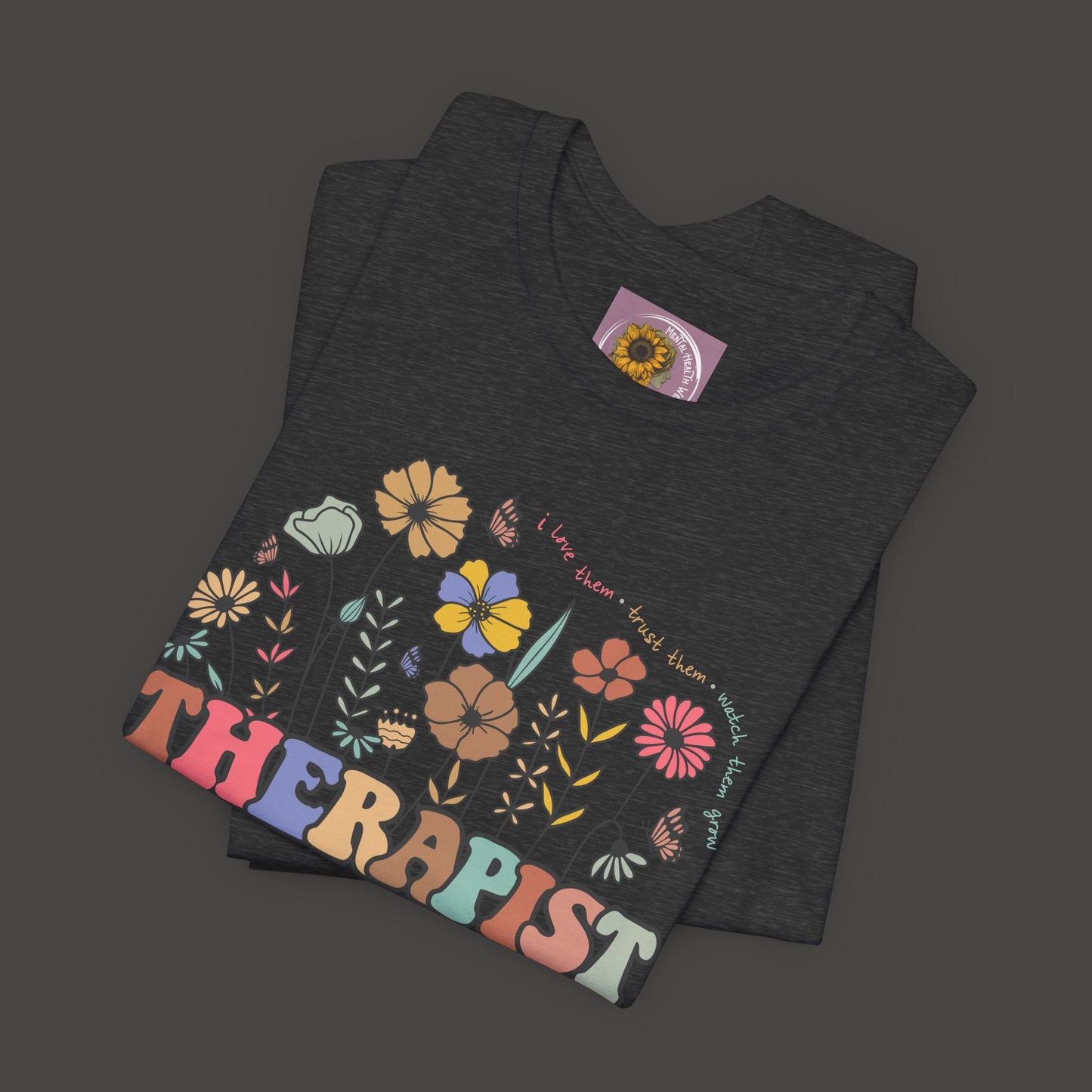 Vintage Therapist Wildflower Tee - Mental Health Wear TN