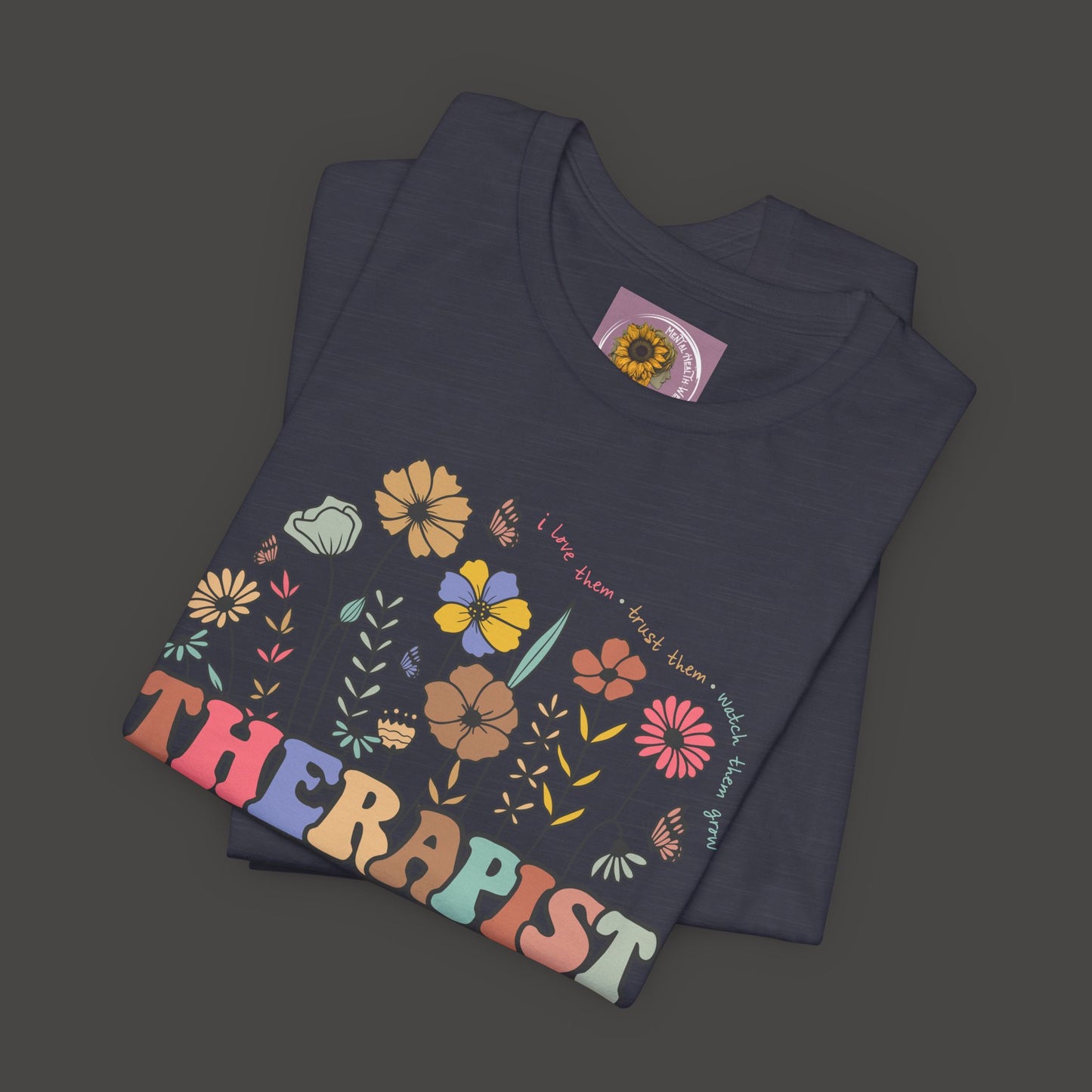 Vintage Therapist Wildflower Tee - Mental Health Wear TN