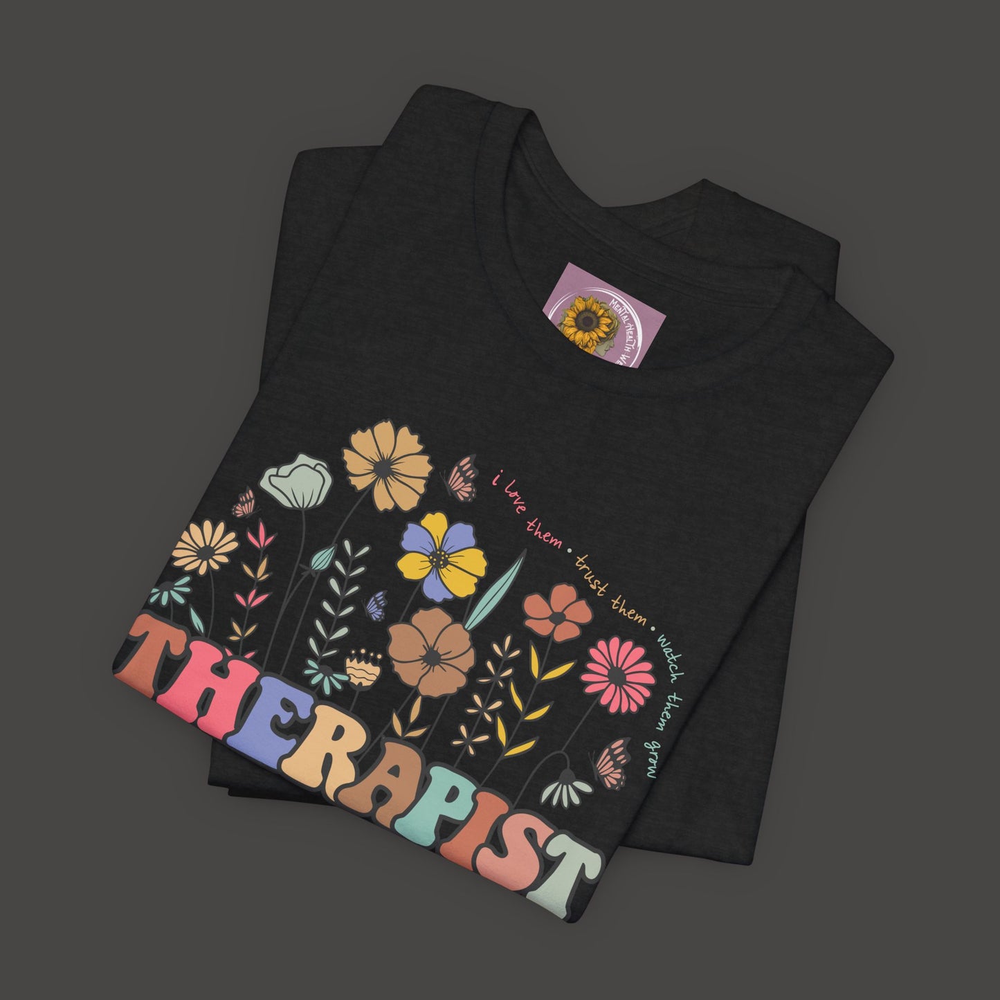 Vintage Therapist Wildflower Tee - Mental Health Wear TN