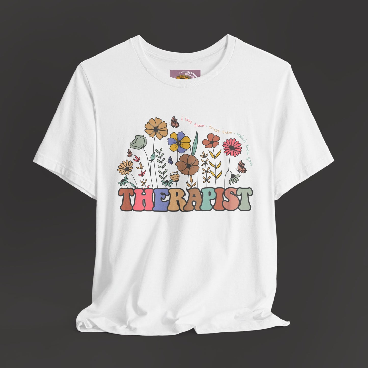 Vintage Therapist Wildflower Tee - Mental Health Wear TN