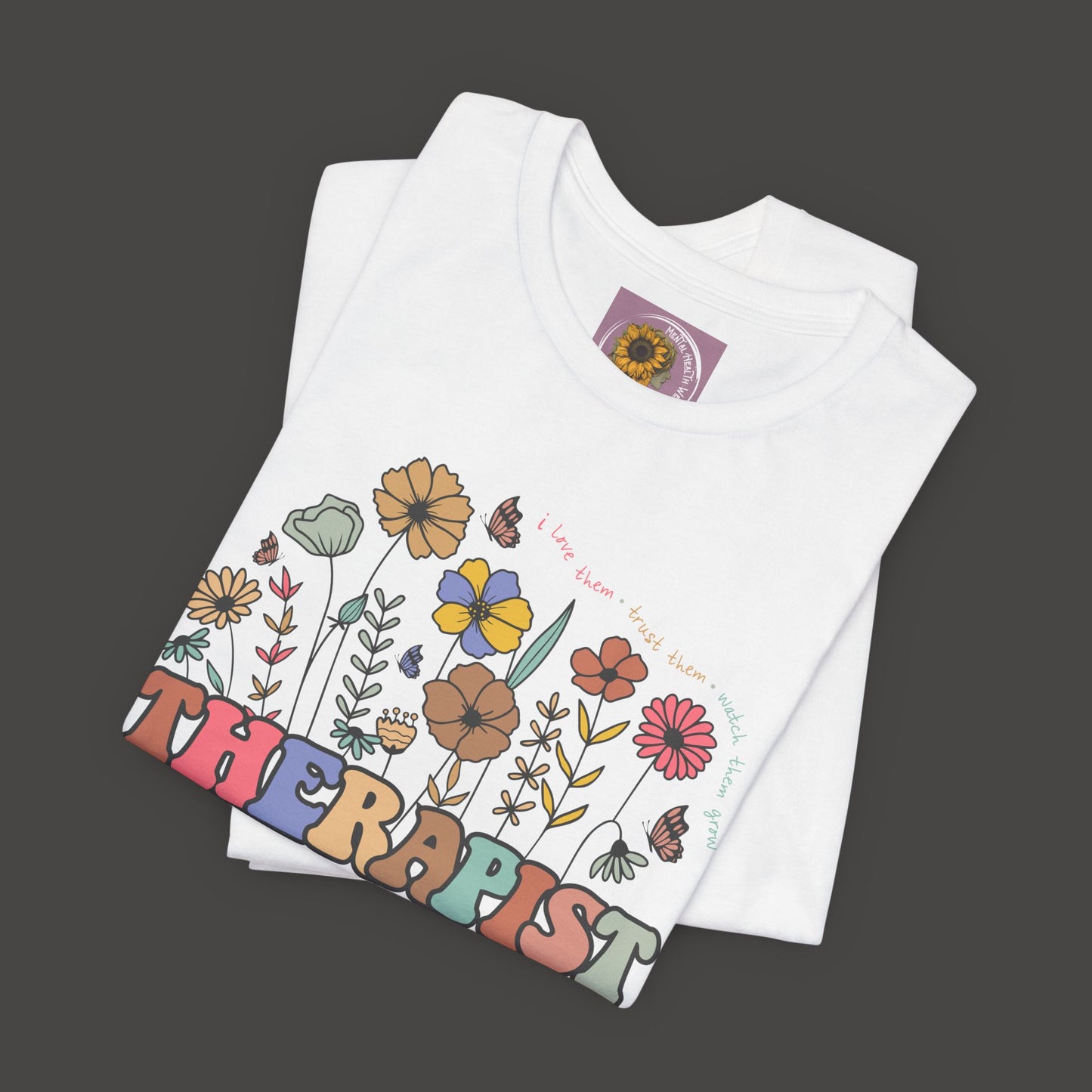 Vintage Therapist Wildflower Tee - Mental Health Wear TN