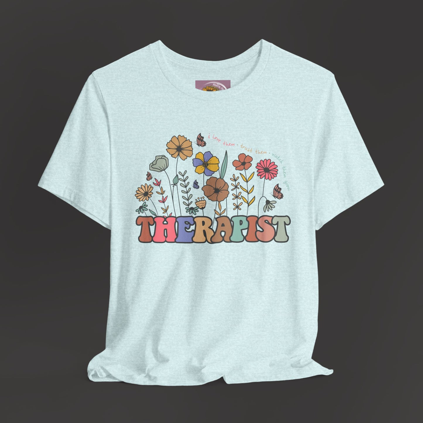 Vintage Therapist Wildflower Tee - Mental Health Wear TN