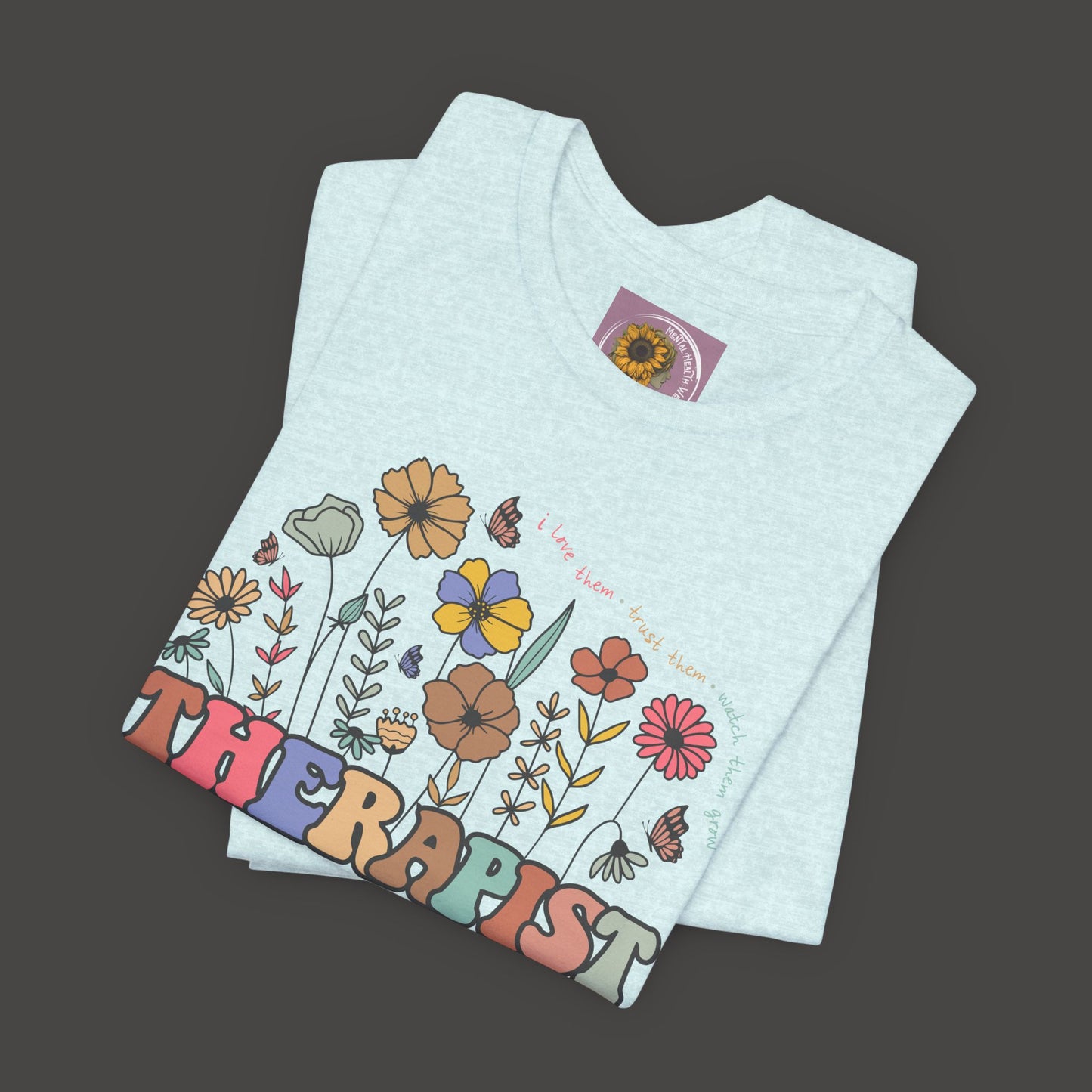 Vintage Therapist Wildflower Tee - Mental Health Wear TN