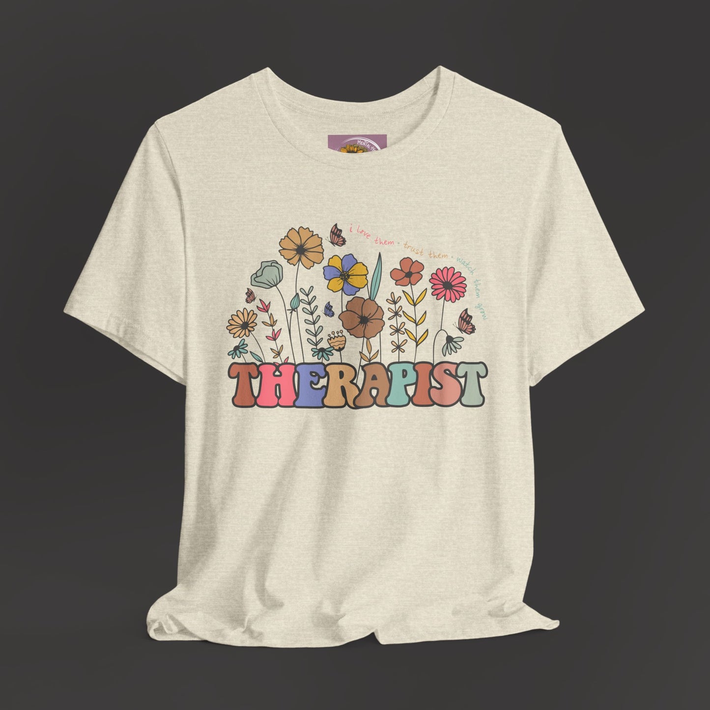 Vintage Therapist Wildflower Tee - Mental Health Wear TN