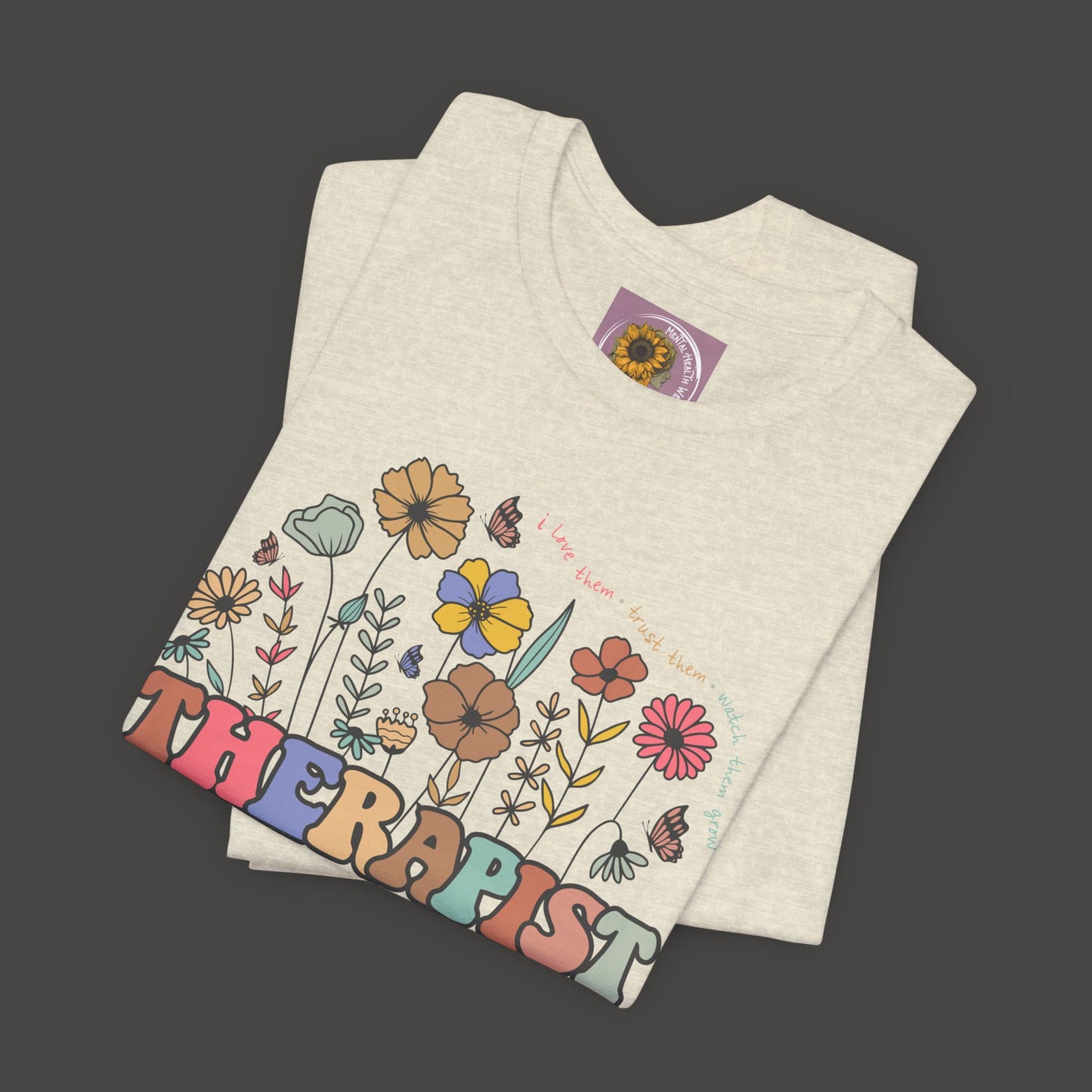 Vintage Therapist Wildflower Tee - Mental Health Wear TN