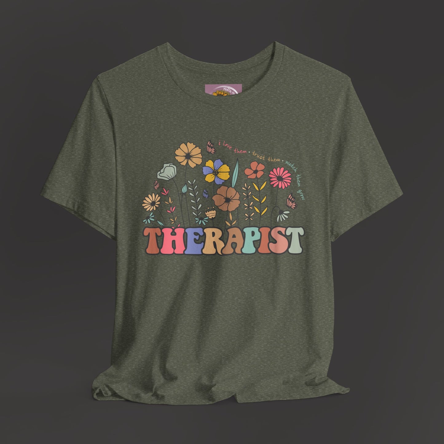 Vintage Therapist Wildflower Tee - Mental Health Wear TN