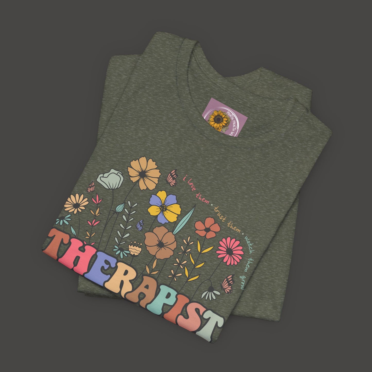 Vintage Therapist Wildflower Tee - Mental Health Wear TN