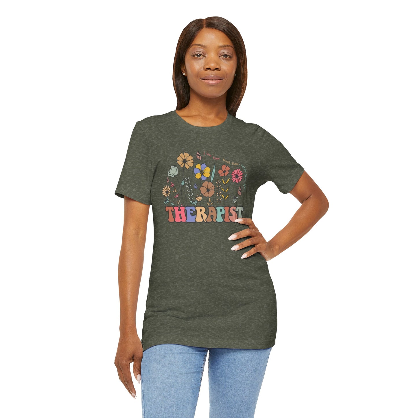 Vintage Therapist Wildflower Tee - Mental Health Wear TN