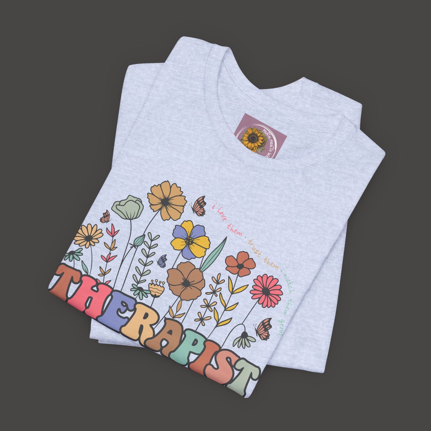 Vintage Therapist Wildflower Tee - Mental Health Wear TN