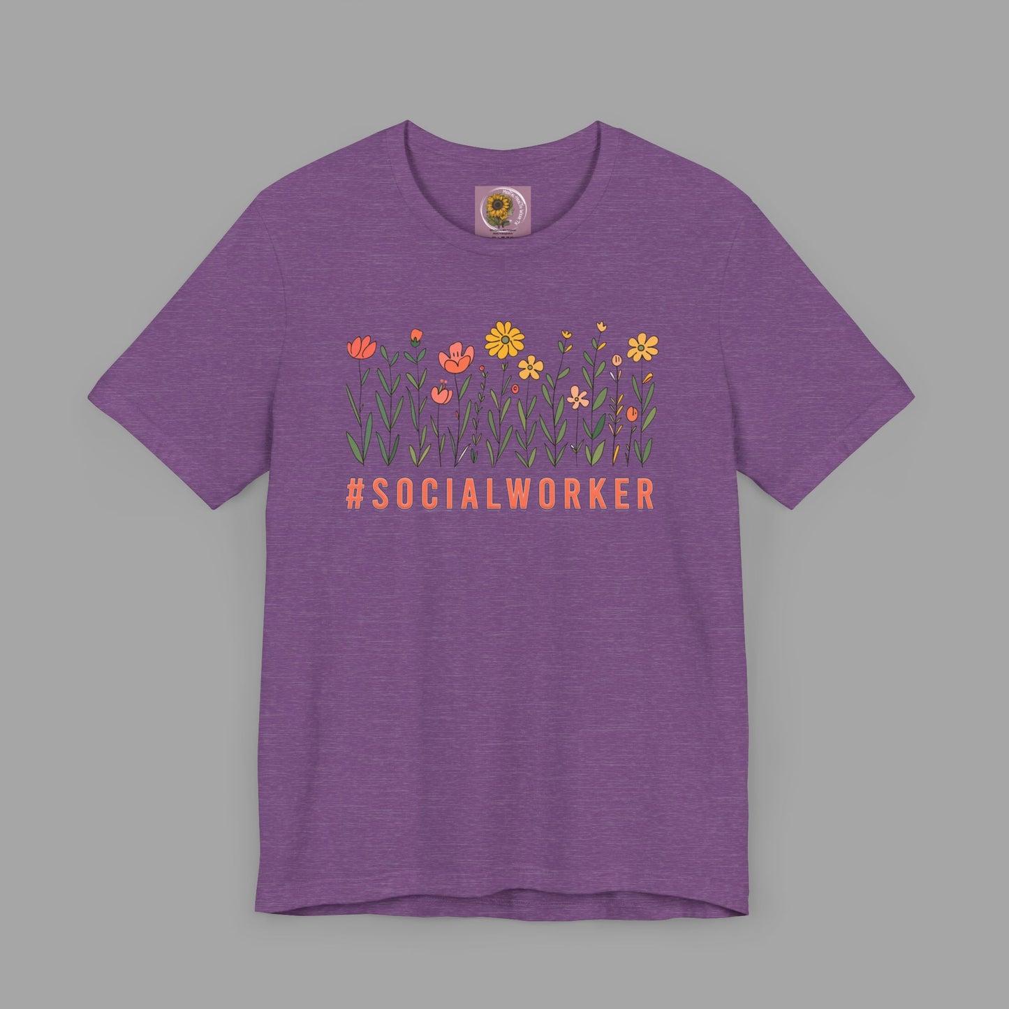 Wildflower Hashtag Social Worker- Mental Health Care Occupation- Unisex Short Sleeve Tee - Mental Health Wear TN