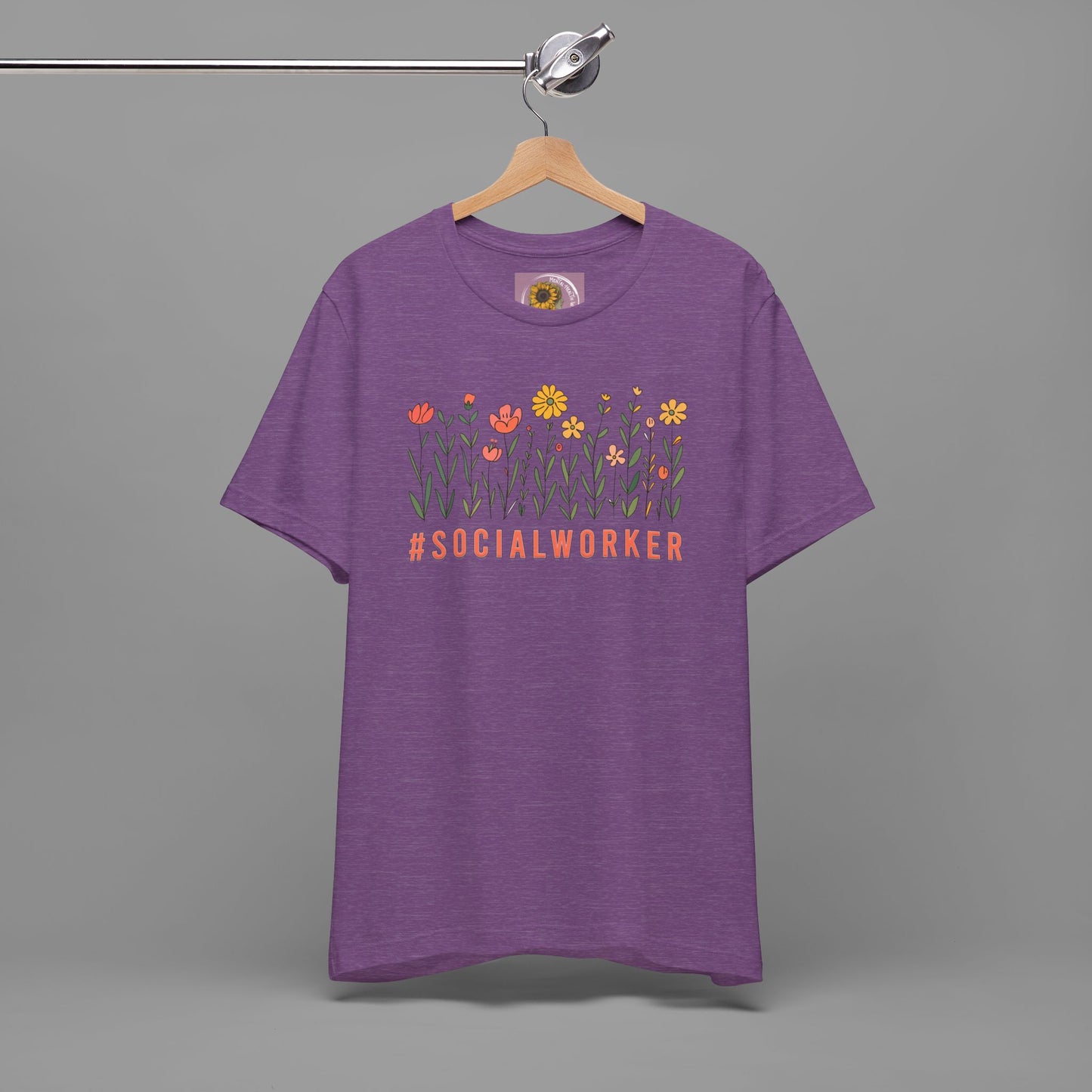 Wildflower Hashtag Social Worker- Mental Health Care Occupation- Unisex Short Sleeve Tee - Mental Health Wear TN