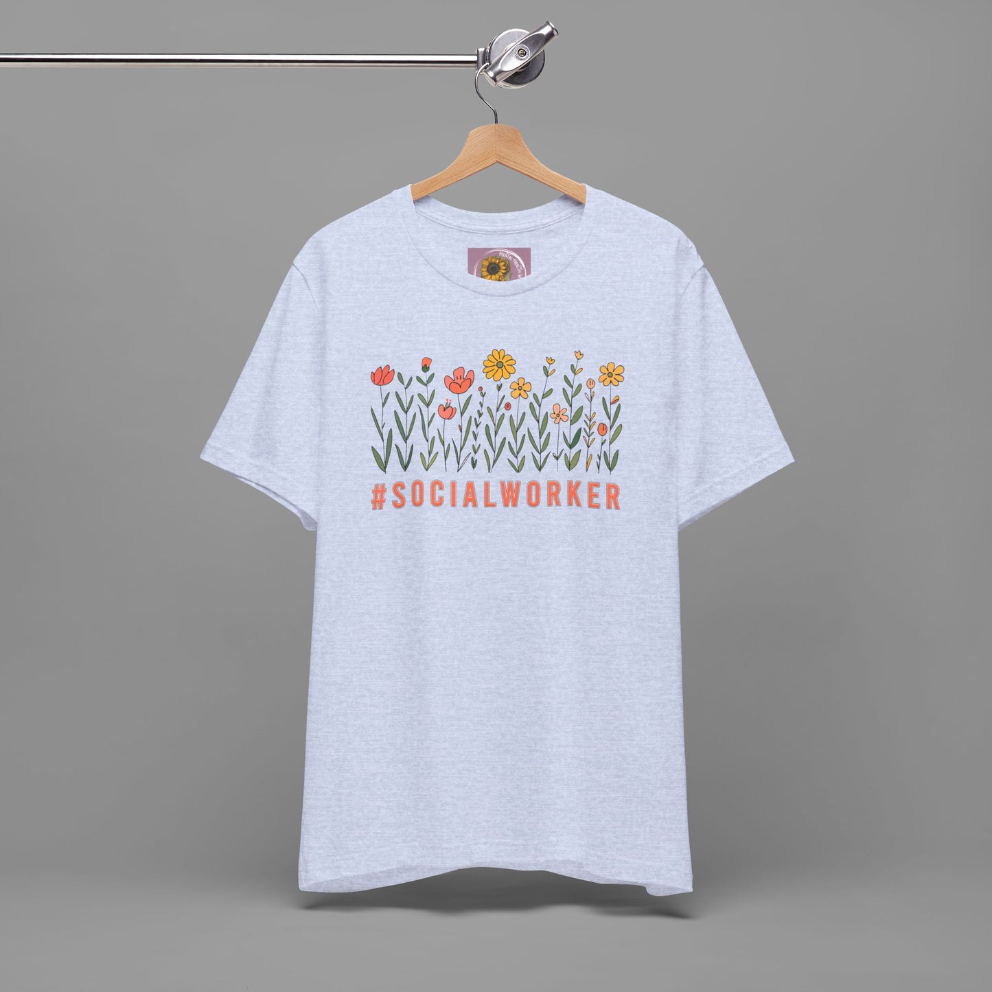 Wildflower Hashtag Social Worker- Mental Health Care Occupation- Unisex Short Sleeve Tee - Mental Health Wear TN