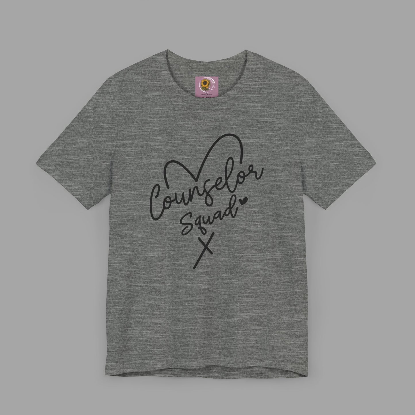 Counselor Squad Tee with Heart Design - Unisex Short Sleeve T-Shirt - Mental Health Wear TN