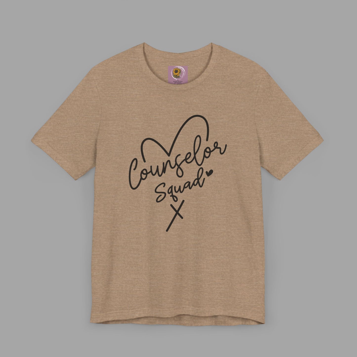 Counselor Squad Tee with Heart Design - Unisex Short Sleeve T-Shirt - Mental Health Wear TN