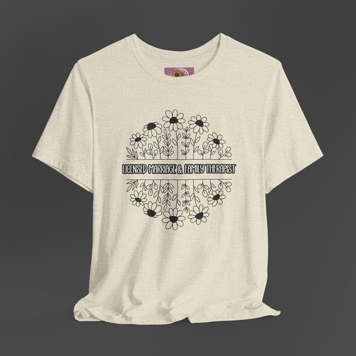 LMFT- Therapist Daisy-Mental Health Care Occupation-Unisex Short Sleeve T-shirt - Mental Health Wear TN