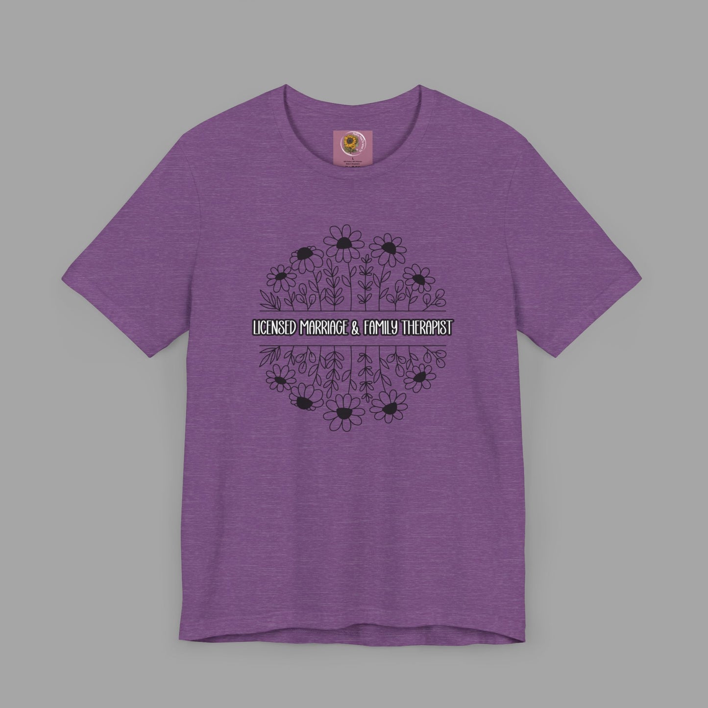 LMFT- Therapist Daisy-Mental Health Care Occupation-Unisex Short Sleeve T-shirt - Mental Health Wear TN