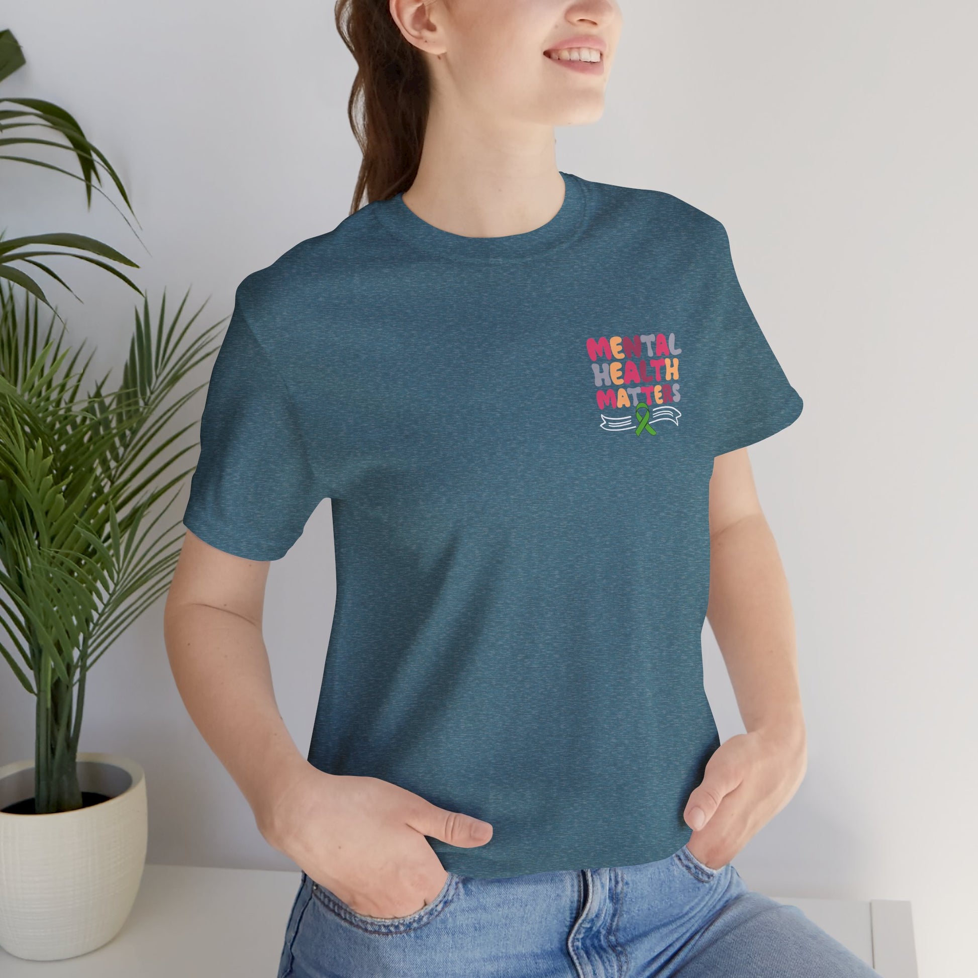 Mental Health Matters T-Shirt – Green Awareness Ribbon | Unisex Comfort Fit Tee - Mental Health Wear TN