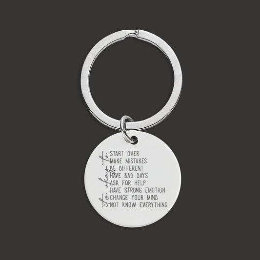💖 Inspiring Reminder Keychain – Personalized Engraved Stainless Steel Gift 🔑✨ - Mental Health Wear TN