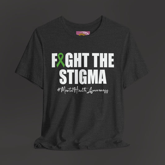 "Fight the Stigma Mental Health Awareness Green Ribbon T-Shirt"
