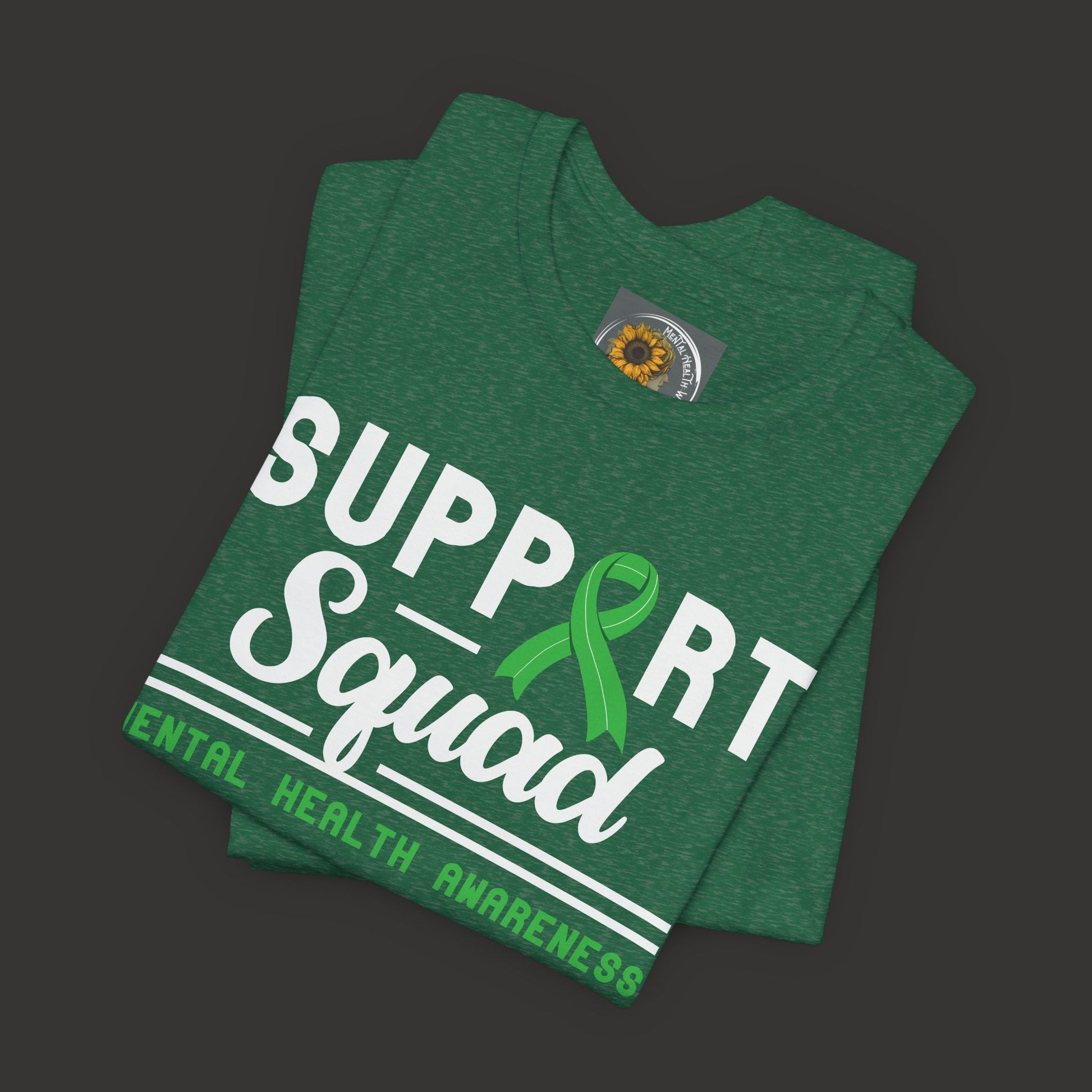 Green ribbon support shirt for mental health-Heather Kelly
