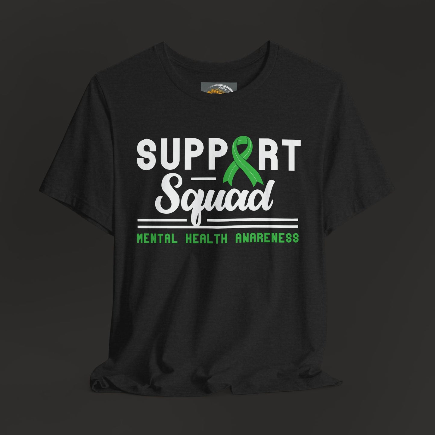 May mental health awareness month t-shirt front and mock up dark heather grey
