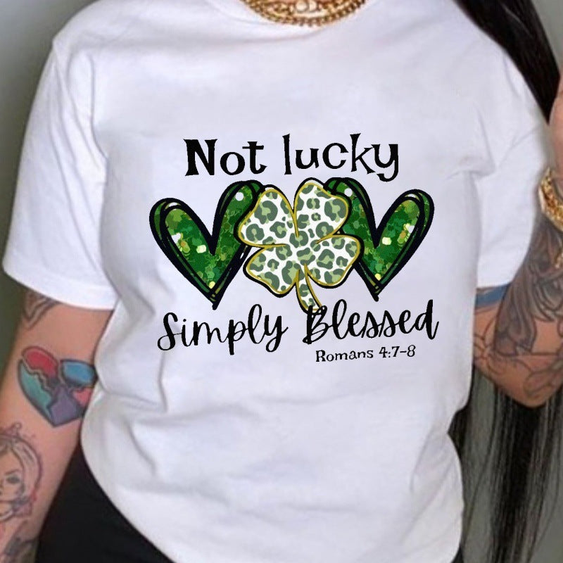 Not Lucky Simply Blessed-Romans 4:7-8- Women's Short Sleeve T-Shirt - Mental Health Wear TN