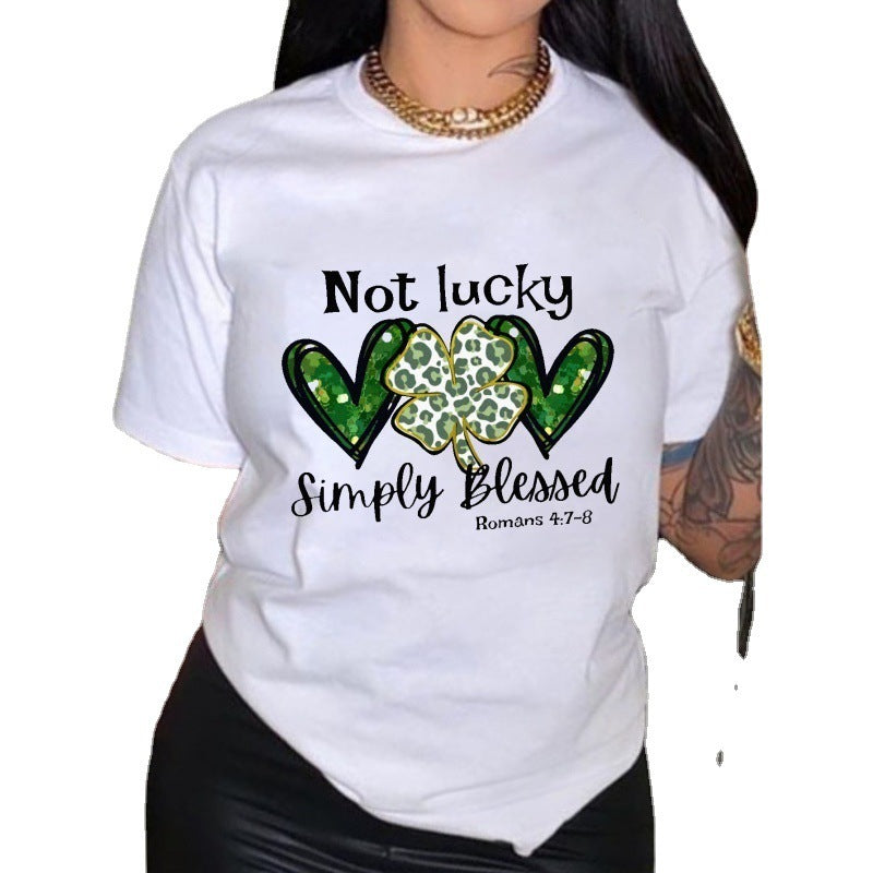 Not Lucky Simply Blessed-Romans 4:7-8- Women's Short Sleeve T-Shirt - Mental Health Wear TN