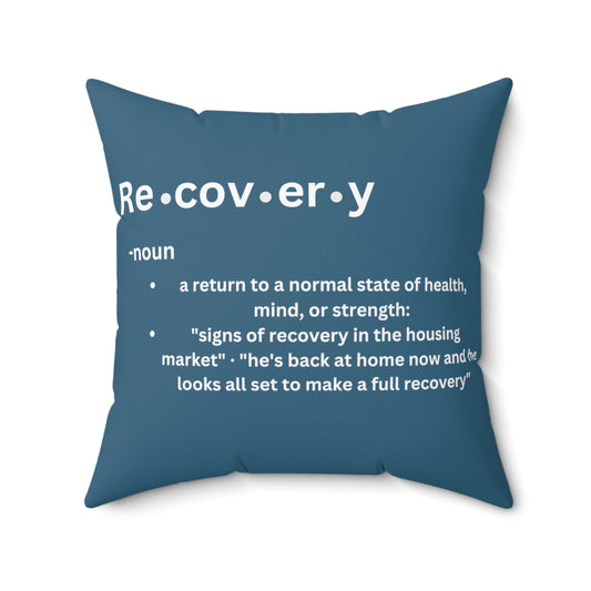 Definition Of Addiction Recovery-Office / Home Decor Faux Suede Square Pillow - Mental Health Wear TN