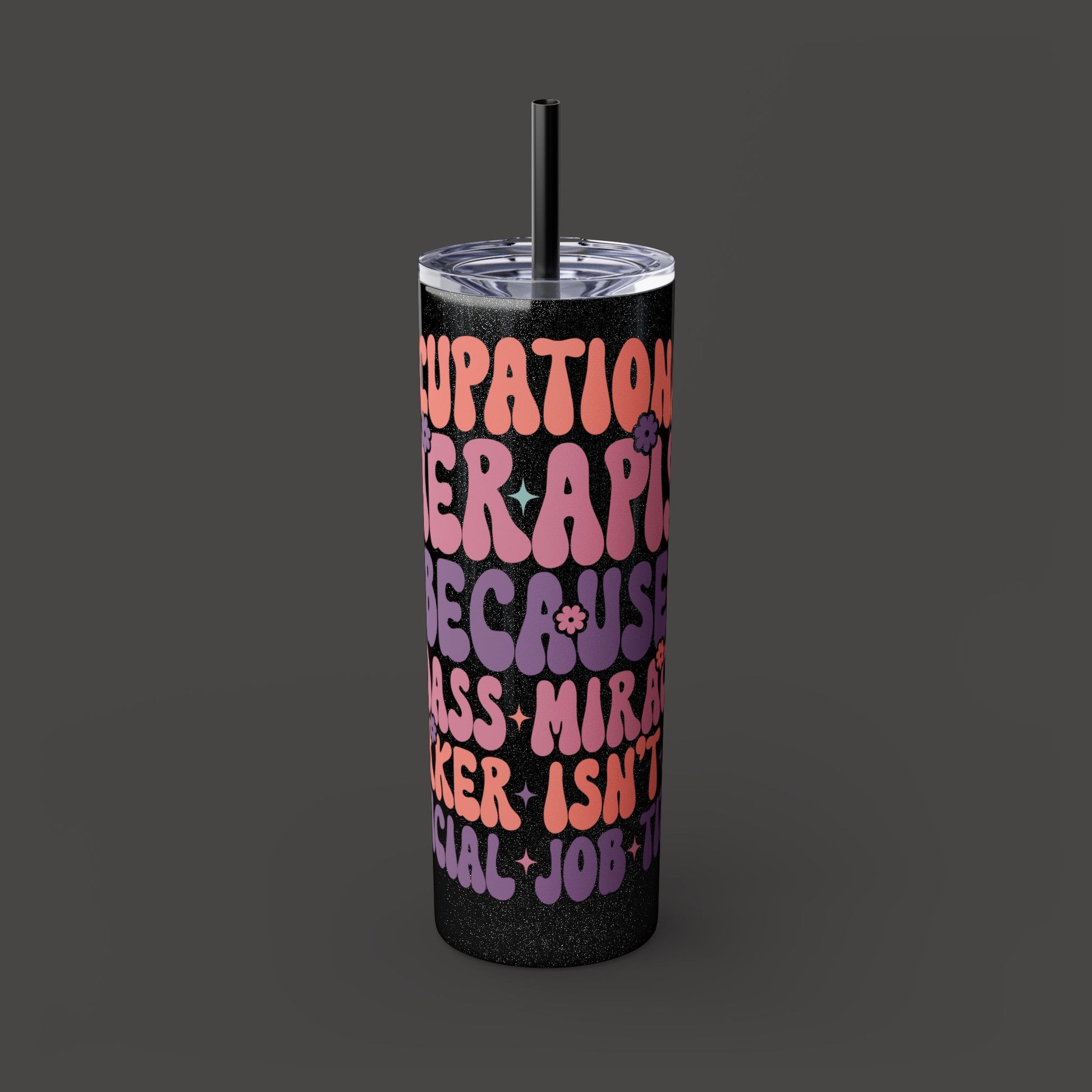 Skinny Tumbler with Straw, 20oz - Mental Health Wear TN