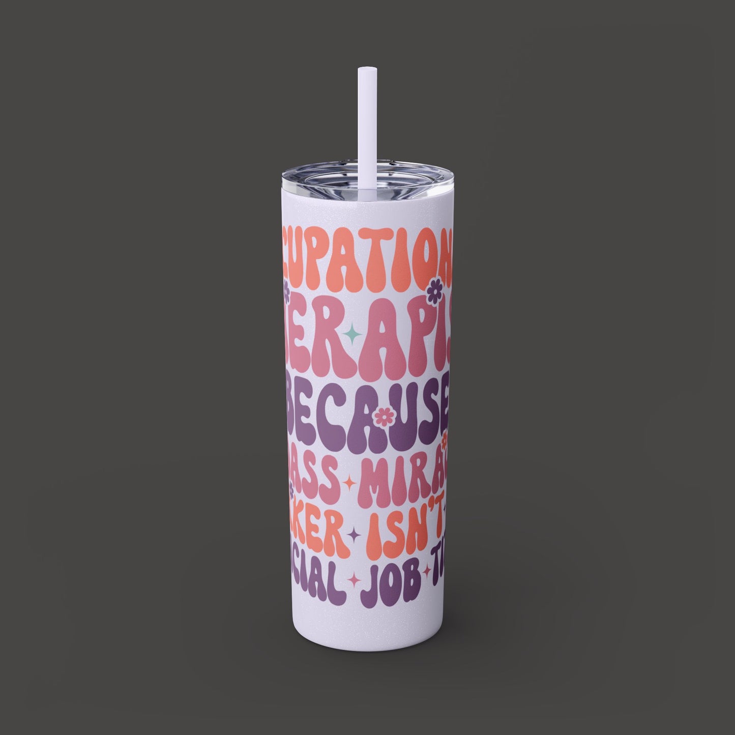 Skinny Tumbler with Straw, 20oz - Mental Health Wear TN