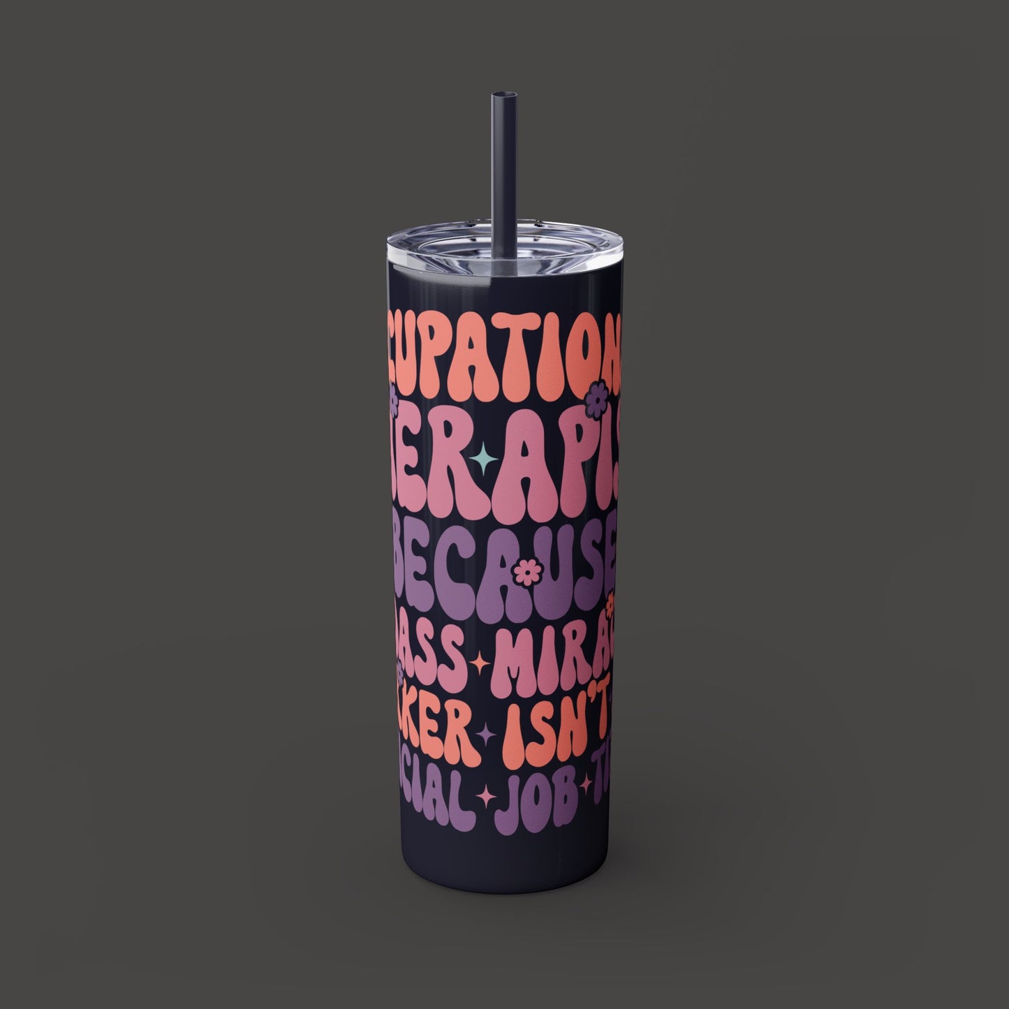 Skinny Tumbler with Straw, 20oz - Mental Health Wear TN