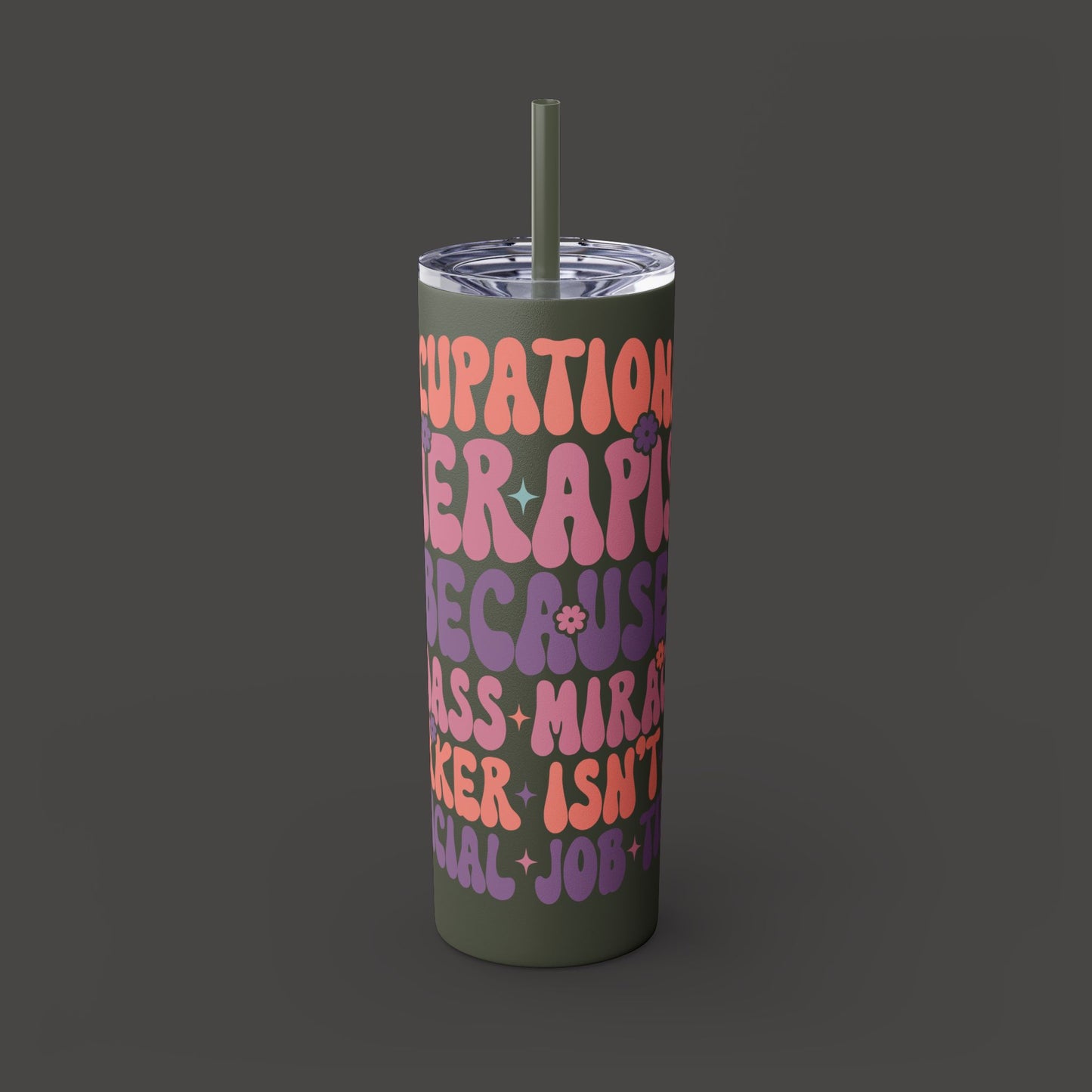 Skinny Tumbler with Straw, 20oz - Mental Health Wear TN