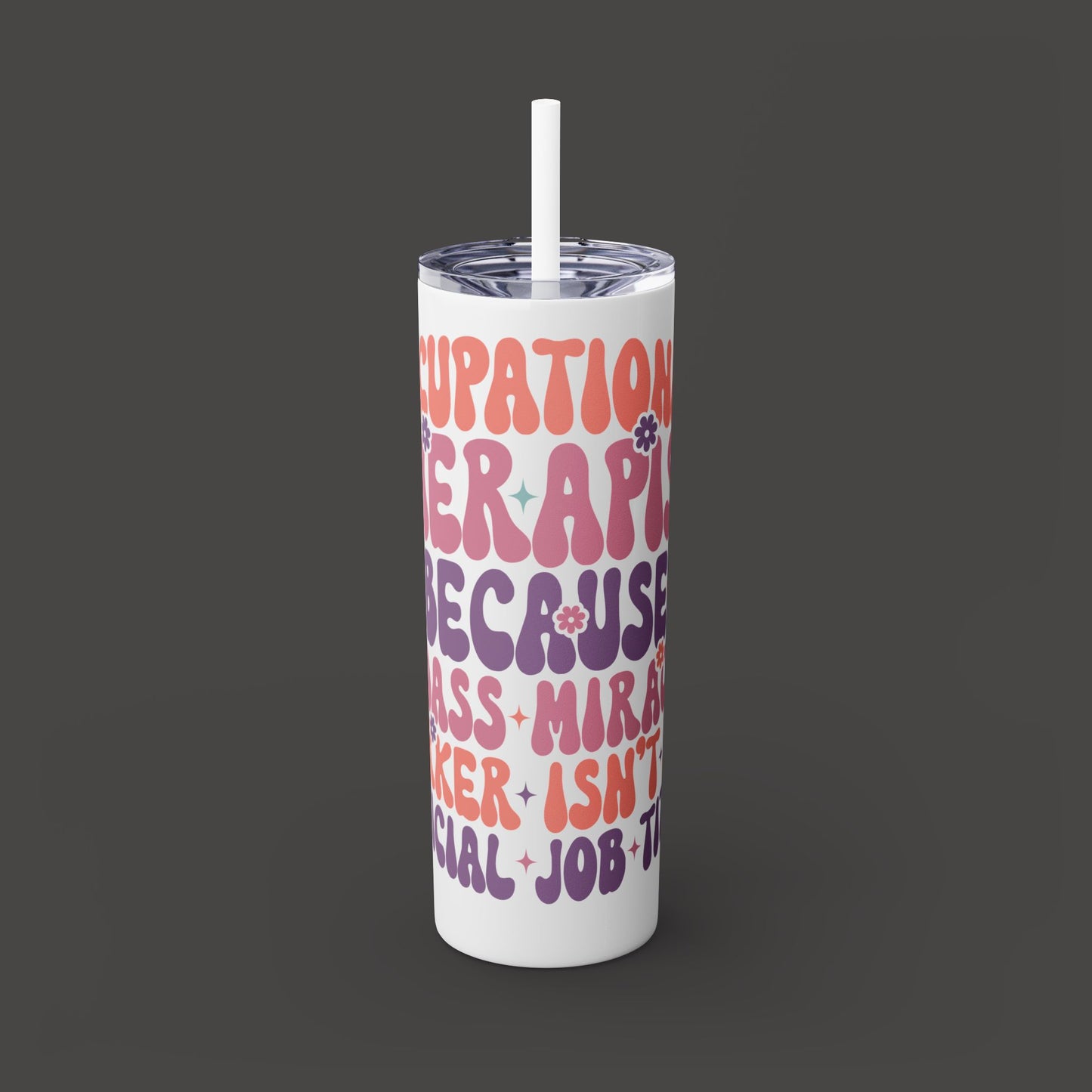 Skinny Tumbler with Straw, 20oz - Mental Health Wear TN