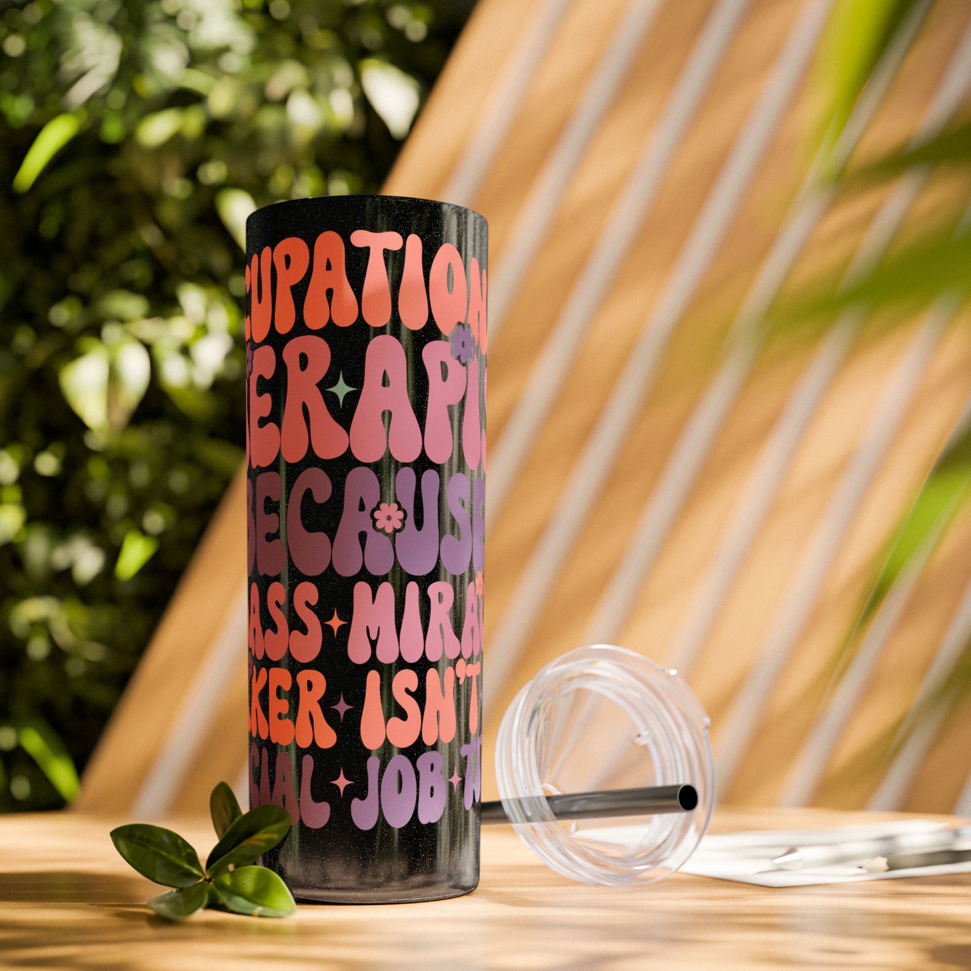 Skinny Tumbler with Straw, 20oz - Mental Health Wear TN