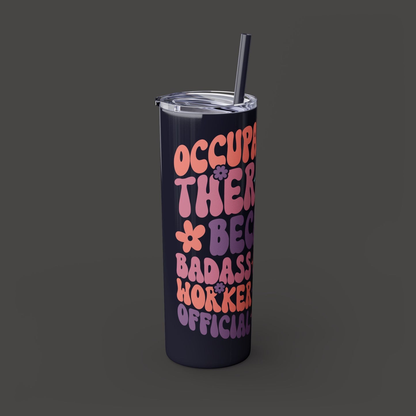 Skinny Tumbler with Straw, 20oz - Mental Health Wear TN