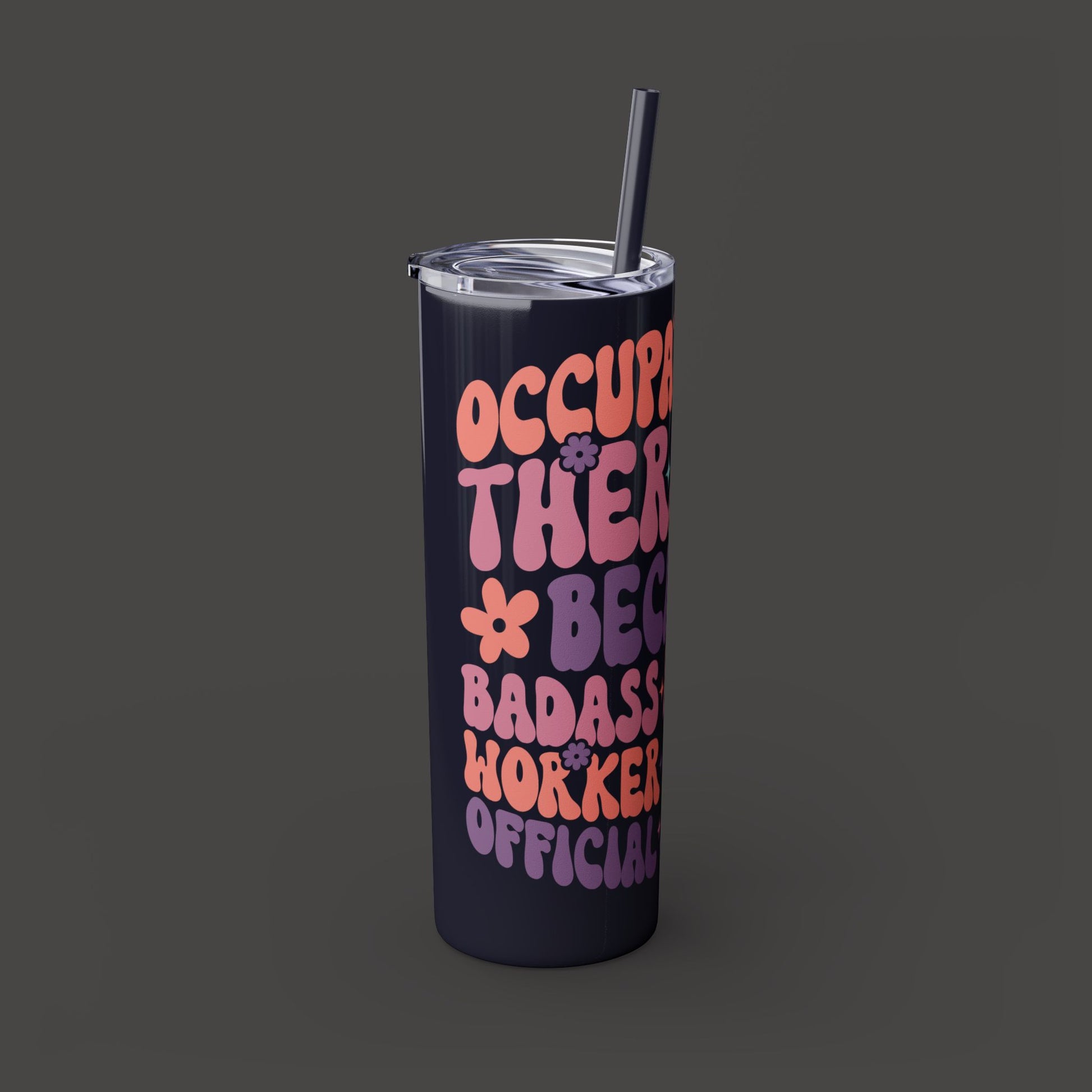 Skinny Tumbler with Straw, 20oz - Mental Health Wear TN