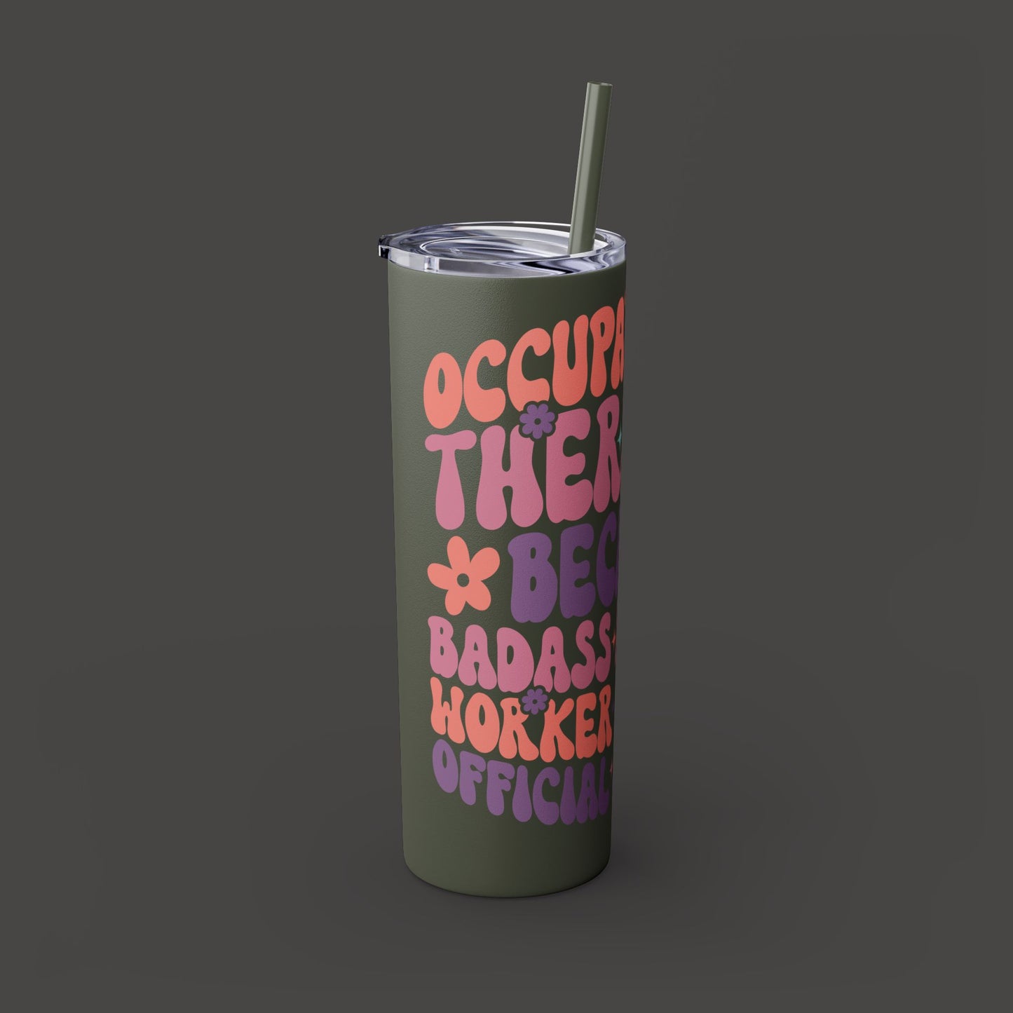 Skinny Tumbler with Straw, 20oz - Mental Health Wear TN