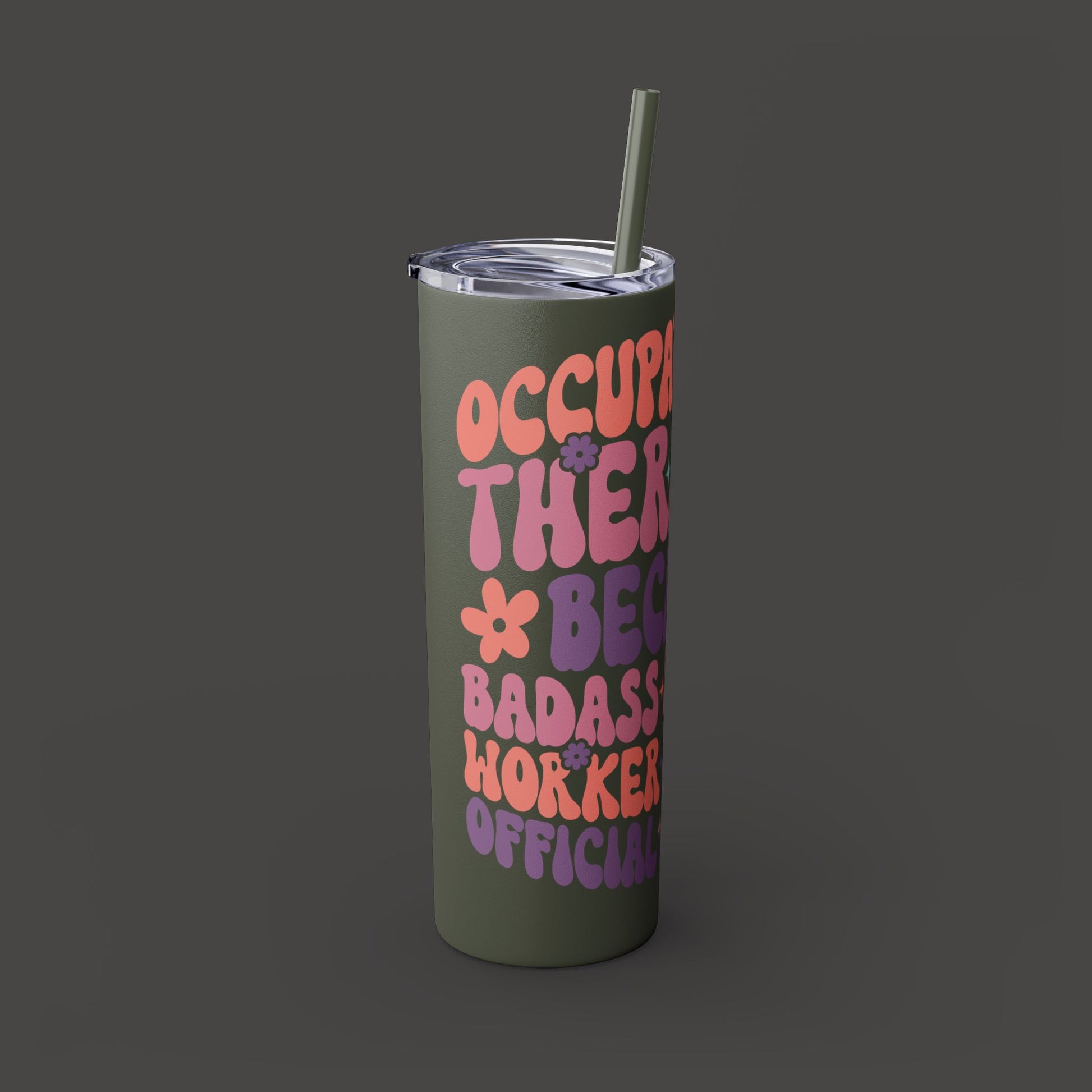 Skinny Tumbler with Straw, 20oz - Mental Health Wear TN