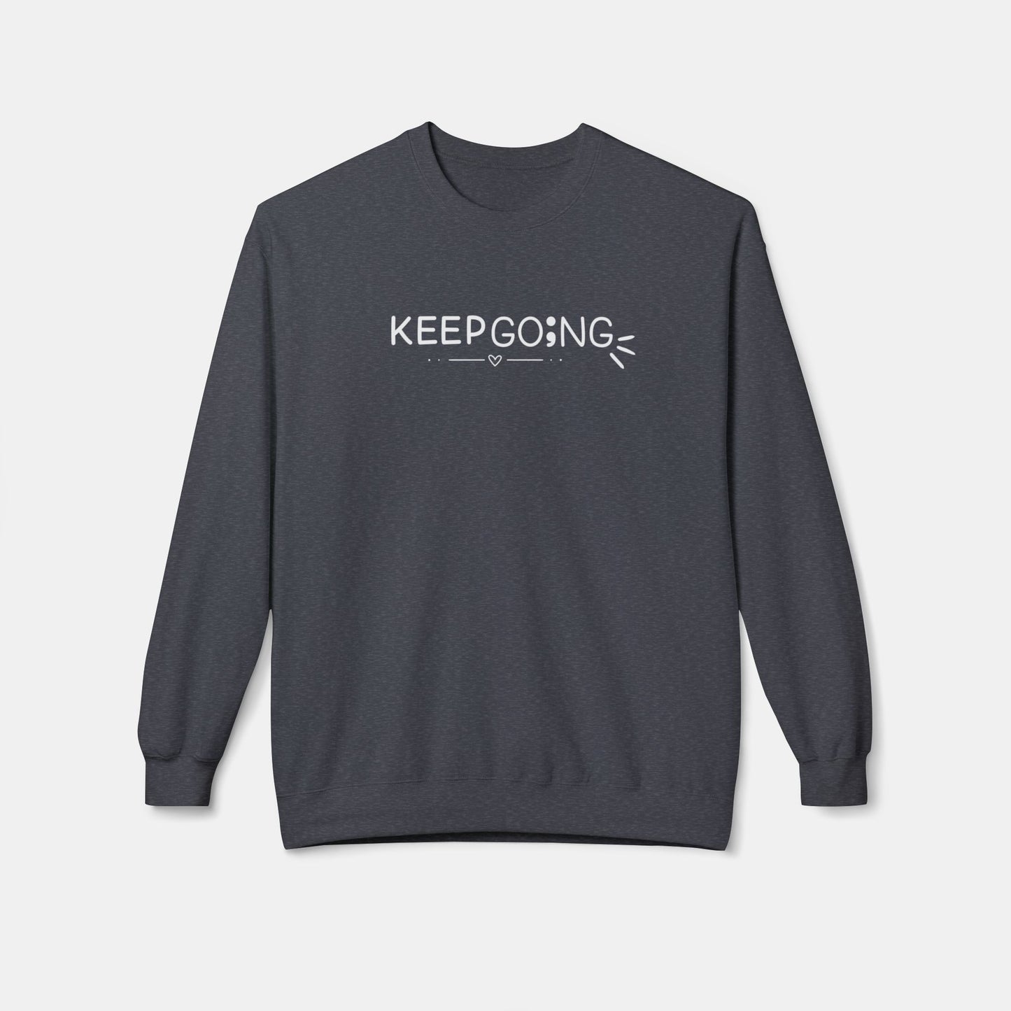 100 Reasons To Stay Alive-Suicide Awareness Prevention-Unisex Sweatshirt-Front View-Dark Heather Grey-