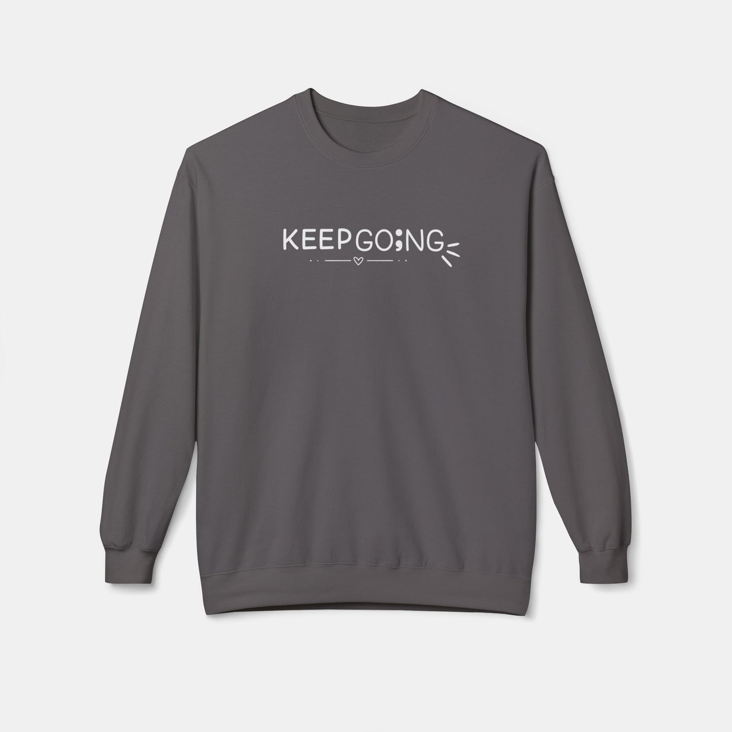100 Reasons To Stay Alive-Suicide Awareness Prevention-Unisex Sweatshirt-Front View-Deep Heather Grey-