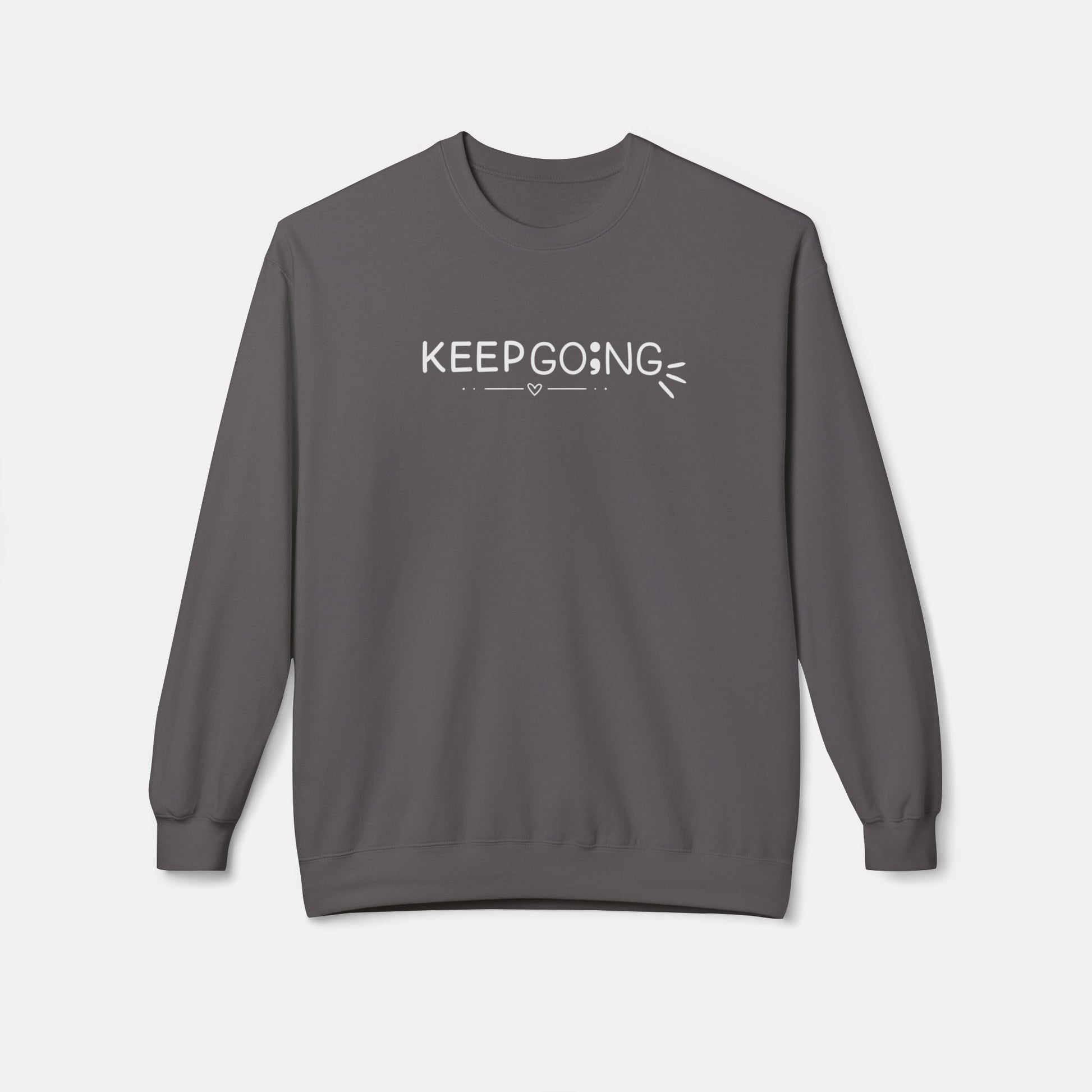 100 Reasons To Stay Alive-Suicide Awareness Prevention-Unisex Sweatshirt-Front View-Deep Heather Grey-