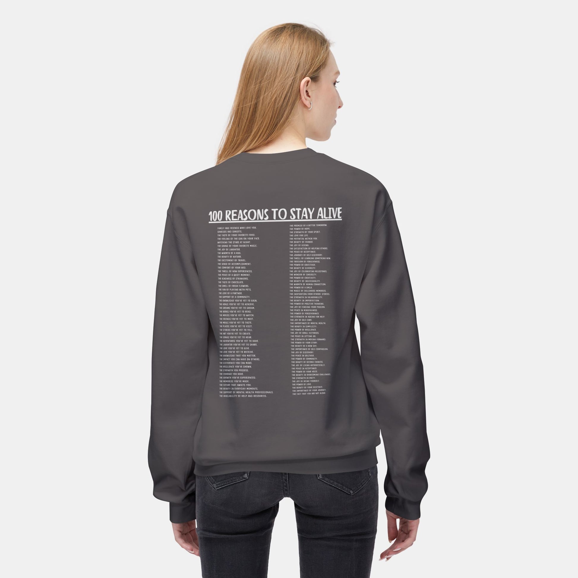 100 Reasons To Stay Alive-Suicide Awareness Prevention-UnisexSweatshirt - Mental Health Wear TN