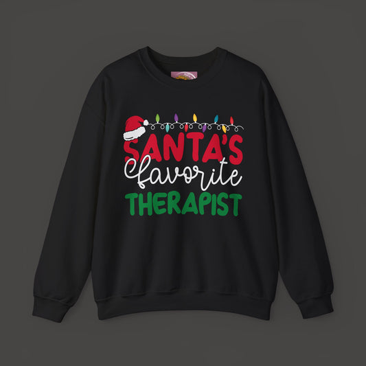 Santa's Favorite Therapist Sweatshirt - Mental Health Wear TN