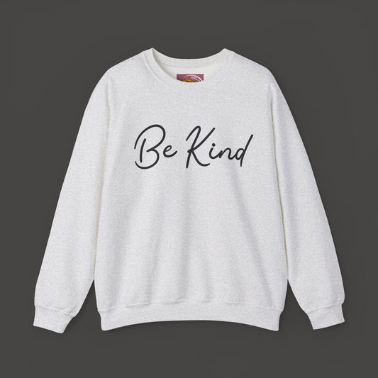 Be Kind Mental Health Awareness Sweatshirt/Front View Mockup/ Ash Colored