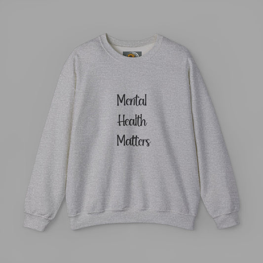 Mental Health is Health -Show Support with Green Awareness Ribbon Design- Unisex Crewneck Sweatshirt™ - Mental Health Wear TN