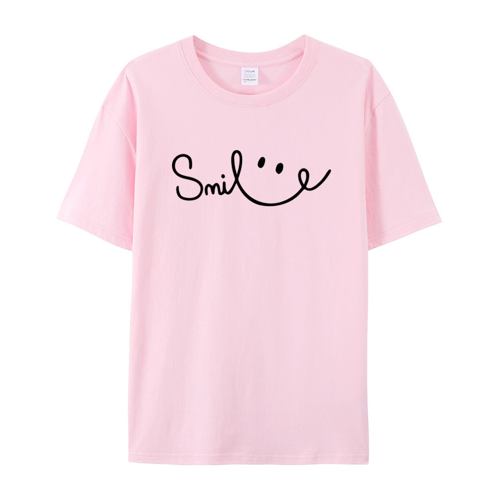 Smiley Face-Mental Health Awareness- Ladies' Cotton Short Sleeve T-shirt - Mental Health Wear TN