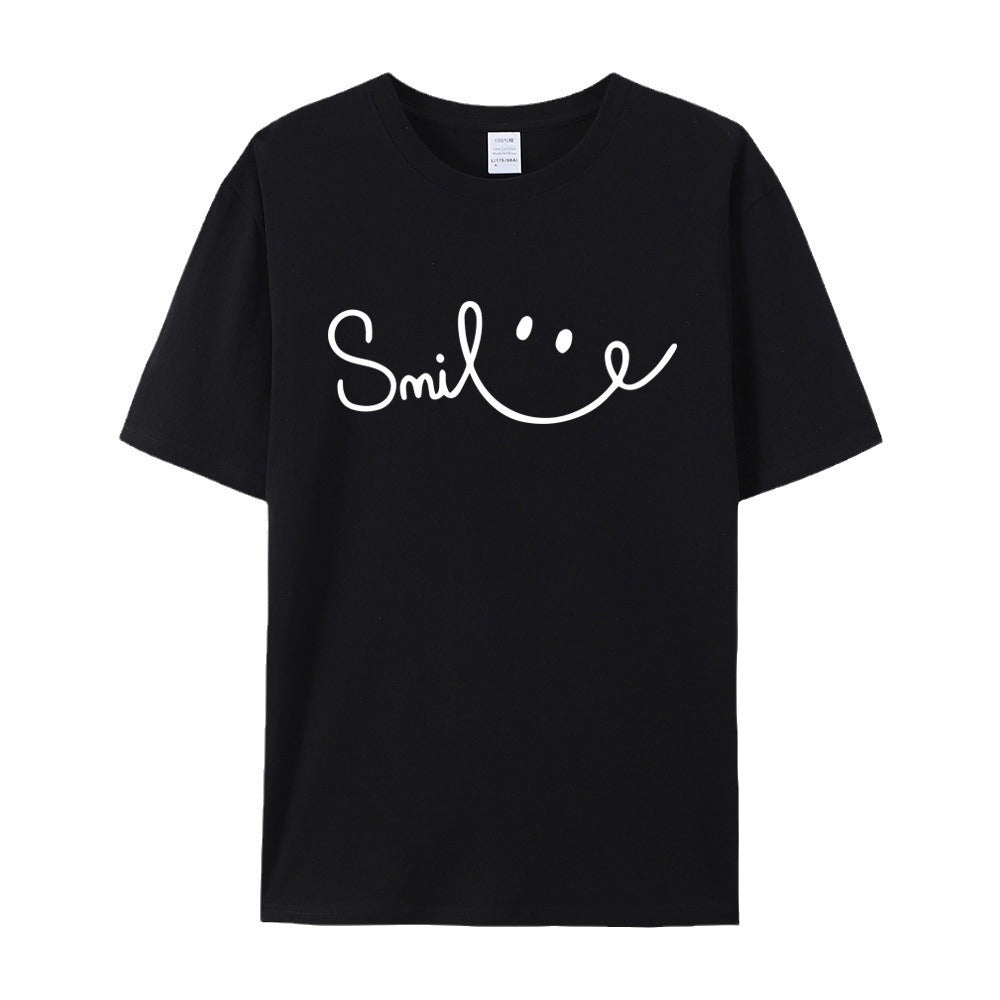 Smiley Face-Mental Health Awareness- Ladies' Cotton Short Sleeve T-shirt - Mental Health Wear TN